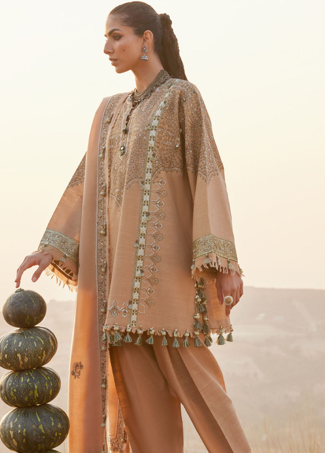 Zaha By Khadijah Shah Embroidered Khaddar Suits Unstitched 3 Piece ZH25NL D-ZW-01 NEELAM Zaha By Khadijah Shah Embroidered Khaddar Suits Unstitched 3 Piece ZH25NL D-ZW-01 NEELAM