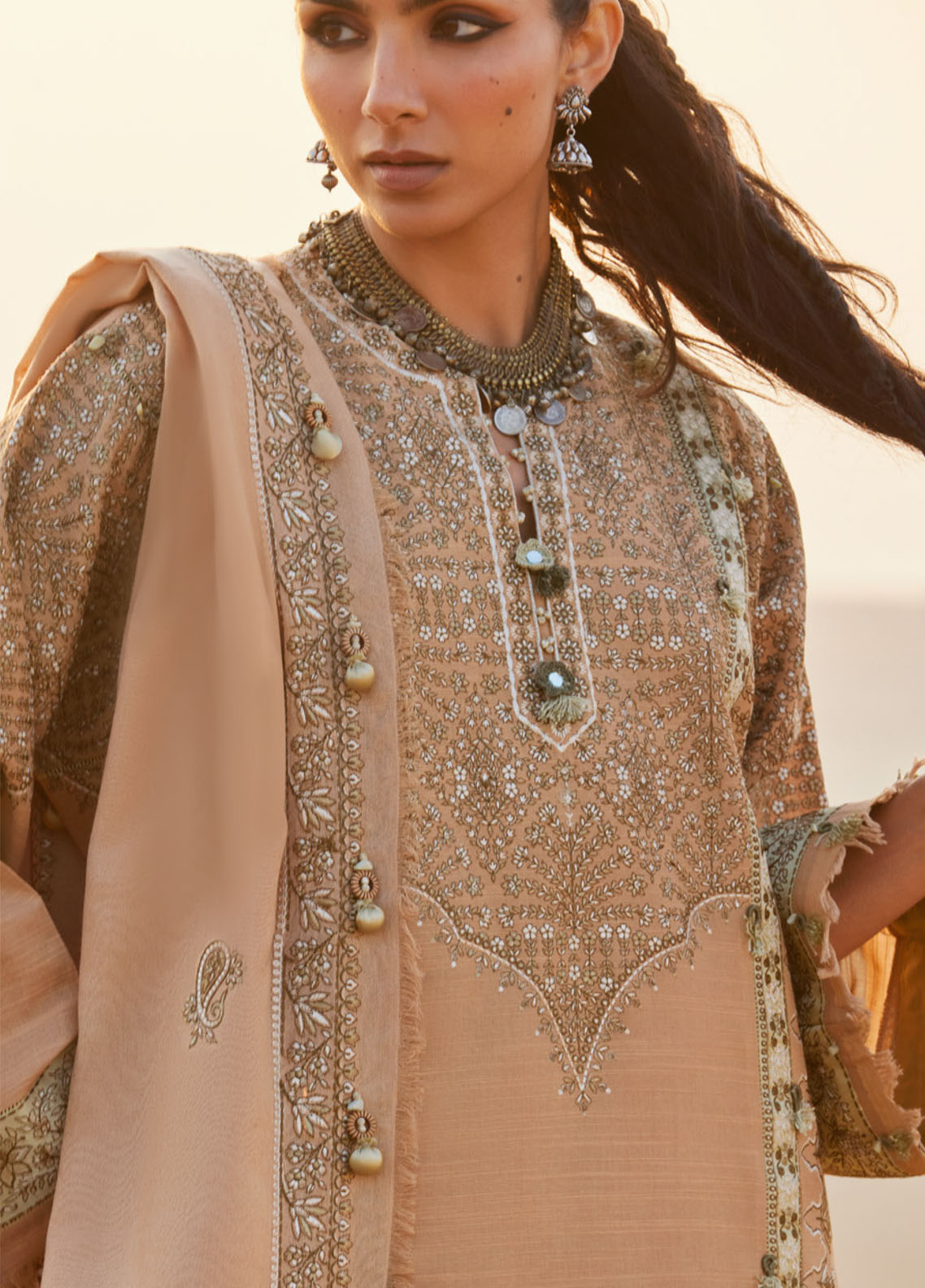 Zaha By Khadijah Shah Embroidered Khaddar Suits Unstitched 3 Piece ZH25NL D-ZW-01 NEELAM Zaha By Khadijah Shah Embroidered Khaddar Suits Unstitched 3 Piece ZH25NL D-ZW-01 NEELAM