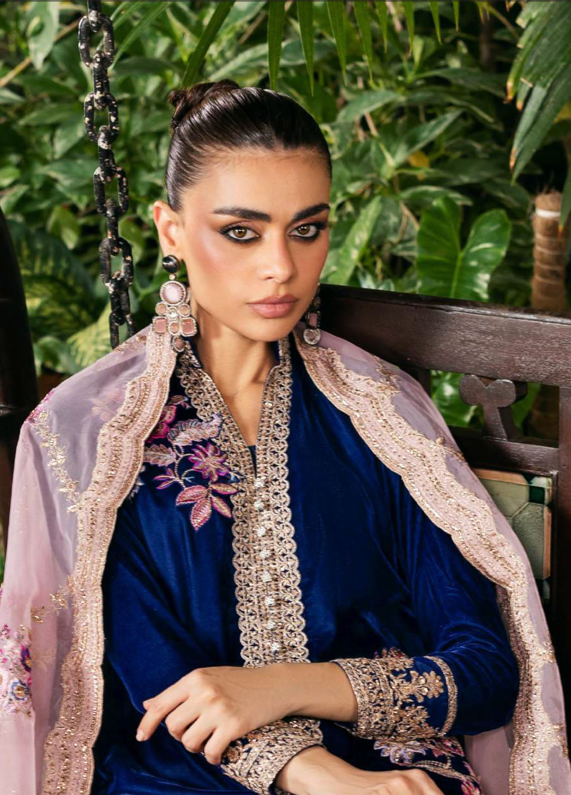 Zainab Chottani Embroidered Velvet 3 Piece Unstitched Suit ZC25LV D-MEHER Zainab Chottani Embroidered Velvet 3 Piece Unstitched Suit ZC25LV D-MEHER