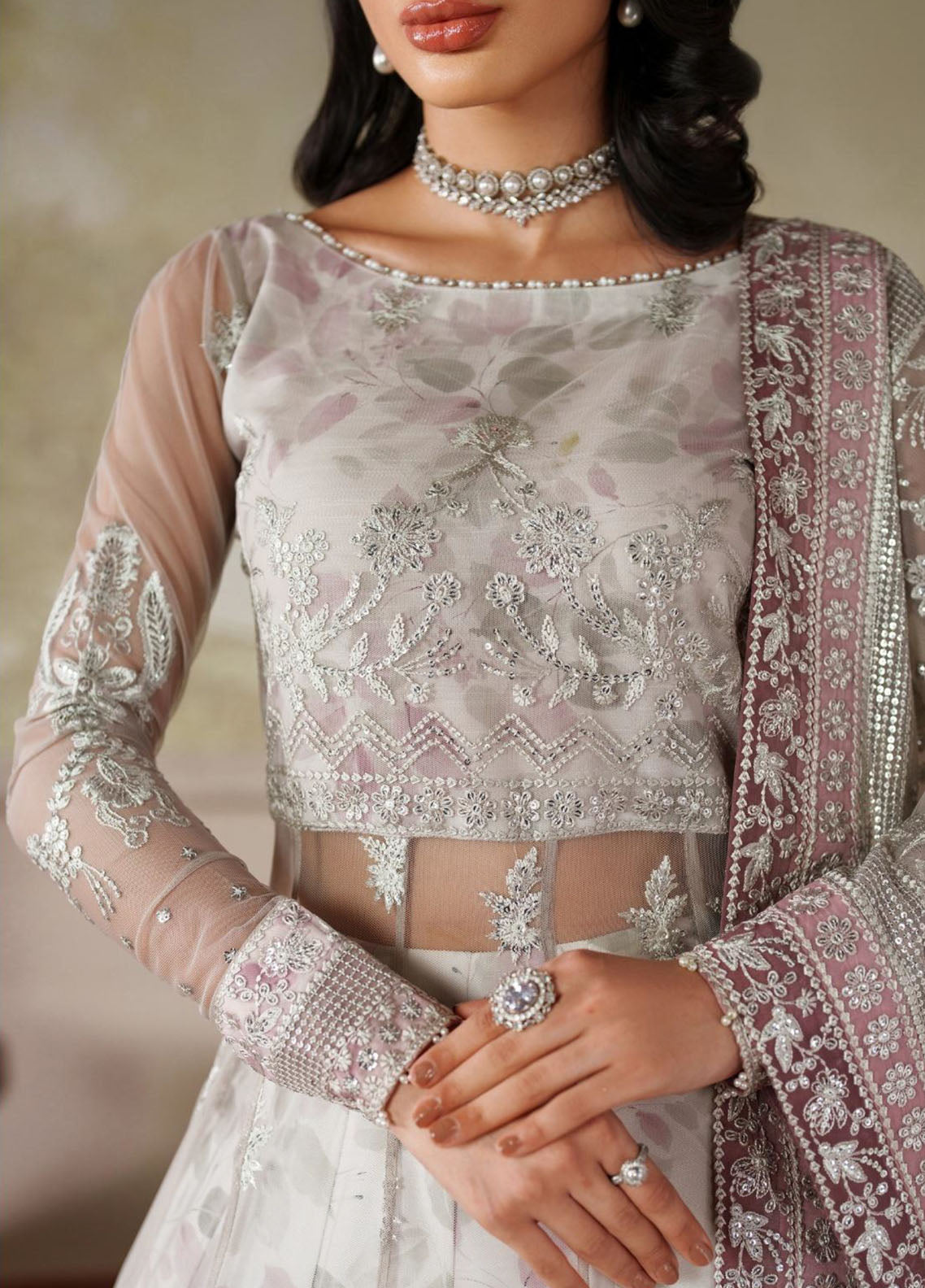 Zaneera By Zarif Embroidered Net 3 Piece Unstitched Suit ZF25ZPE D-ZPE-01 ANAIRAH Zaneera By Zarif Embroidered Net 3 Piece Unstitched Suit ZF25ZPE D-ZPE-01 ANAIRAH