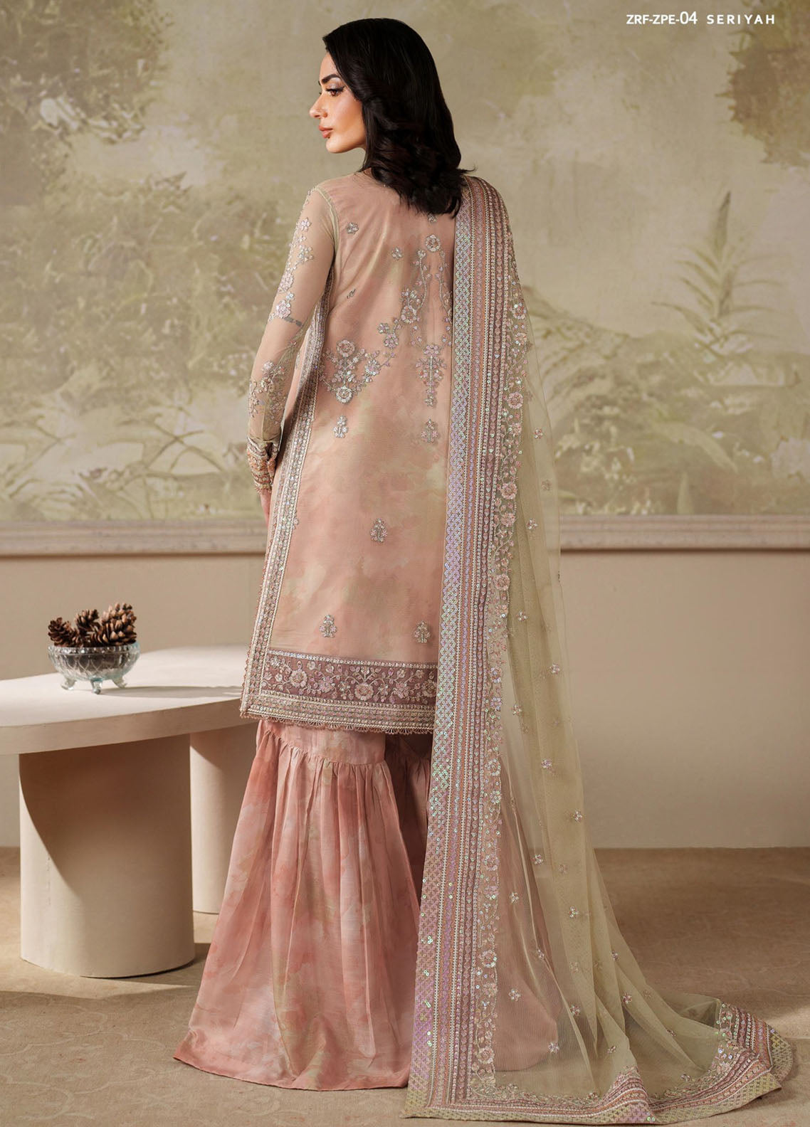 Zaneera By Zarif Embroidered Net 3 Piece Unstitched Suit ZF25ZPE D-ZPE-04 SERIYAH Zaneera By Zarif Embroidered Net 3 Piece Unstitched Suit ZF25ZPE D-ZPE-04 SERIYAH