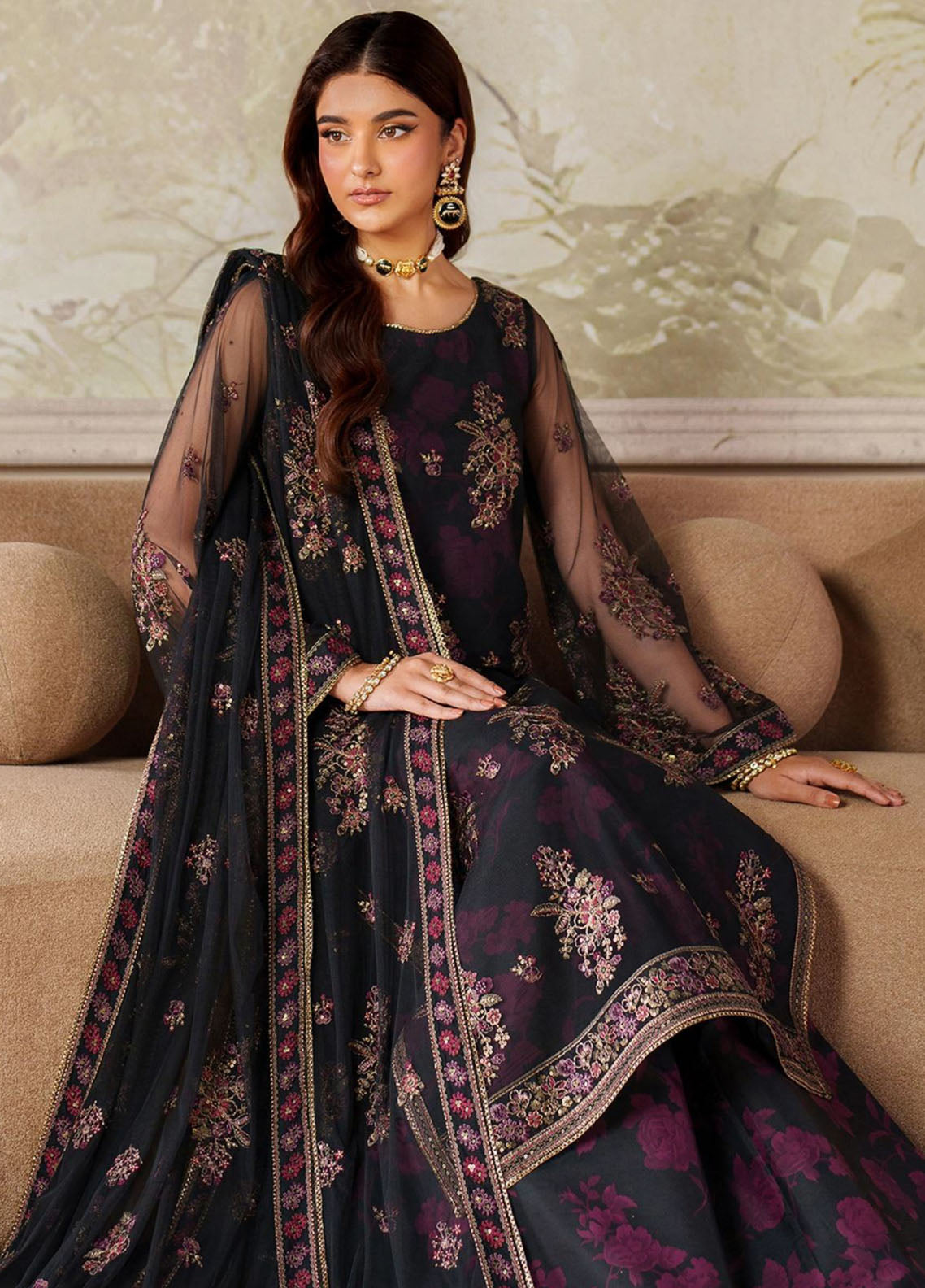 Zaneera By Zarif Embroidered Net 3 Piece Unstitched Suit ZF25ZPE D-ZPE-05 ASHAAL Zaneera By Zarif Embroidered Net 3 Piece Unstitched Suit ZF25ZPE D-ZPE-05 ASHAAL