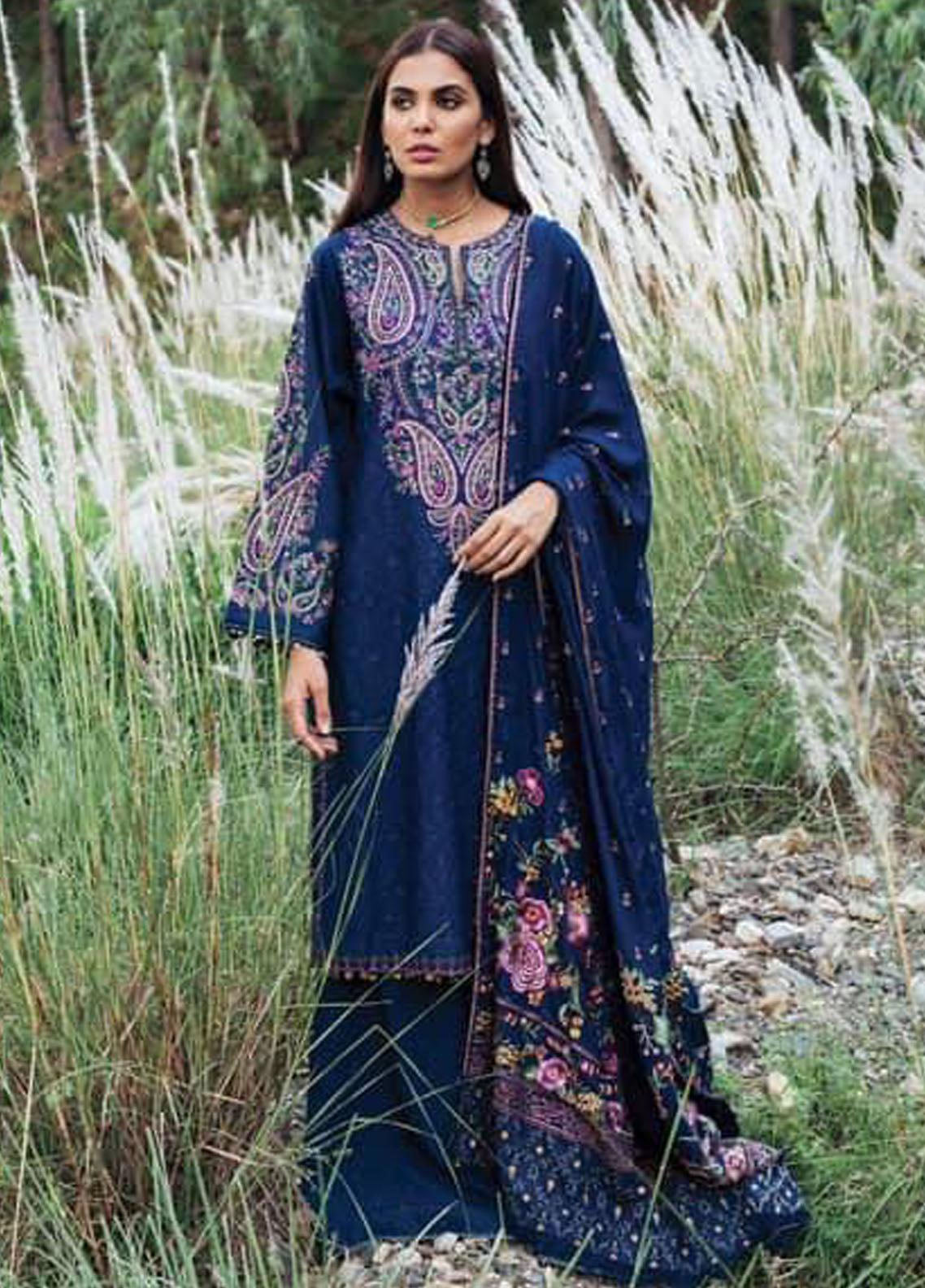 Zara Shahjahan Embroidered Cotton Satin 3 Piece Unstitched Suit ZS21W SOHA Zara Shahjahan Embroidered Cotton Satin 3 Piece Unstitched Suit ZS21W SOHA