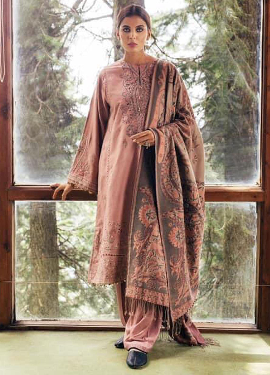 Zara Shahjahan Embroidered Linen 3 Piece Unstitched Suit ZS21W GUL Zara Shahjahan Embroidered Linen 3 Piece Unstitched Suit ZS21W GUL