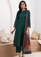 Zarif Eid Lawn Embroidered & Printed Edit 3 Piece Unstitched Suit ZF24ELEPE D-01 MAPLE