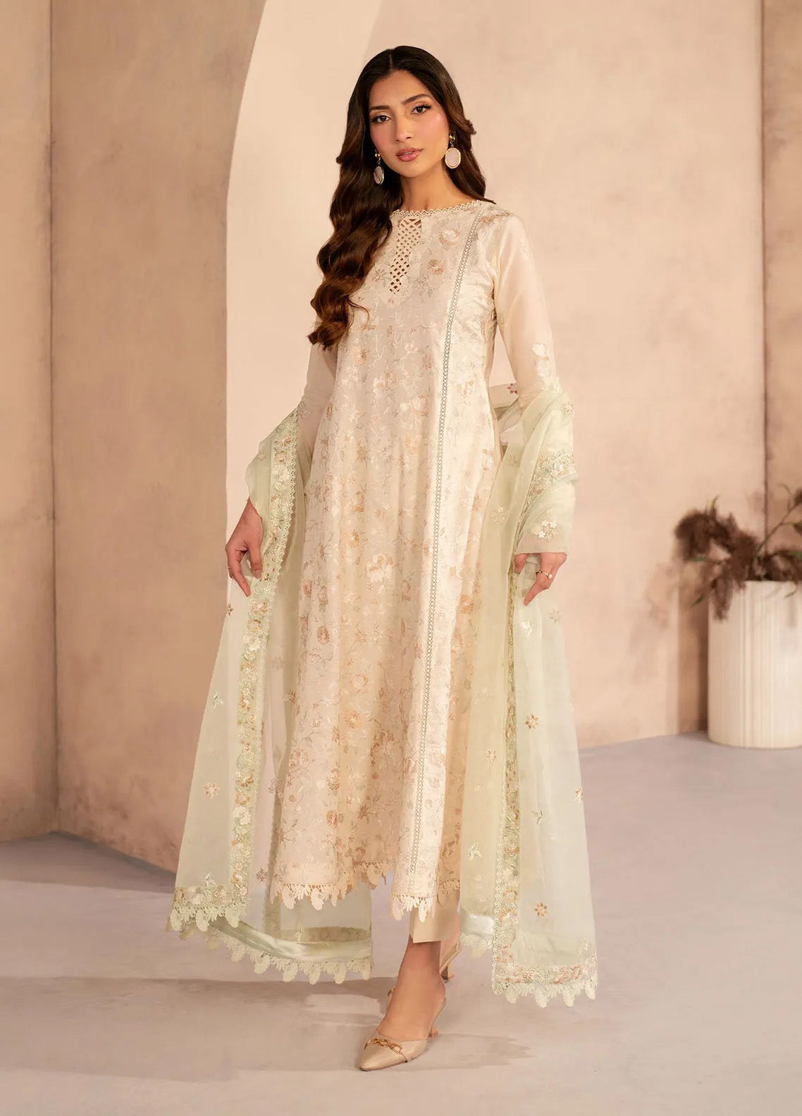 Zarif Embroidered Lawn 3 Piece Unstitched Suit ZF25EL D-01 DAHEER Zarif Embroidered Lawn 3 Piece Unstitched Suit ZF25EL D-01 DAHEER