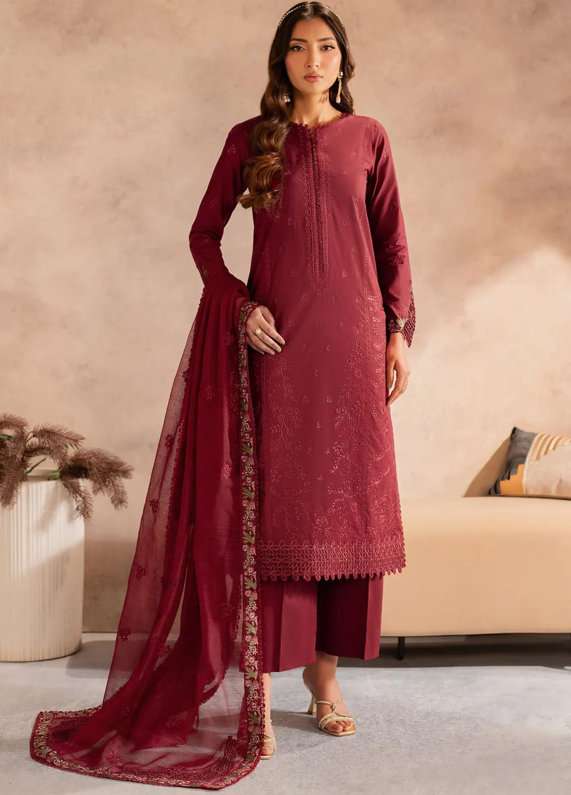 Zarif Embroidered Lawn 3 Piece Unstitched Suit ZF25EL D-02 SAYAH Zarif Embroidered Lawn 3 Piece Unstitched Suit ZF25EL D-02 SAYAH