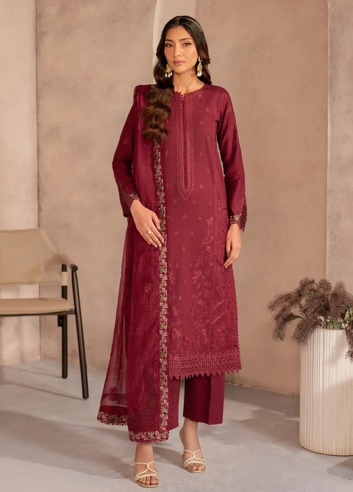 Zarif Embroidered Lawn 3 Piece Unstitched Suit ZF25EL D-02 SAYAH Zarif Embroidered Lawn 3 Piece Unstitched Suit ZF25EL D-02 SAYAH