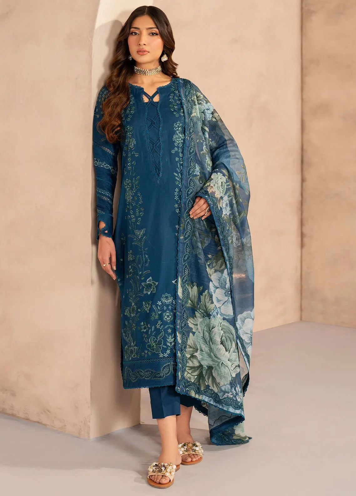 Zarif Embroidered Lawn 3 Piece Unstitched Suit ZF25EL D-03 MEHMER Zarif Embroidered Lawn 3 Piece Unstitched Suit ZF25EL D-03 MEHMER