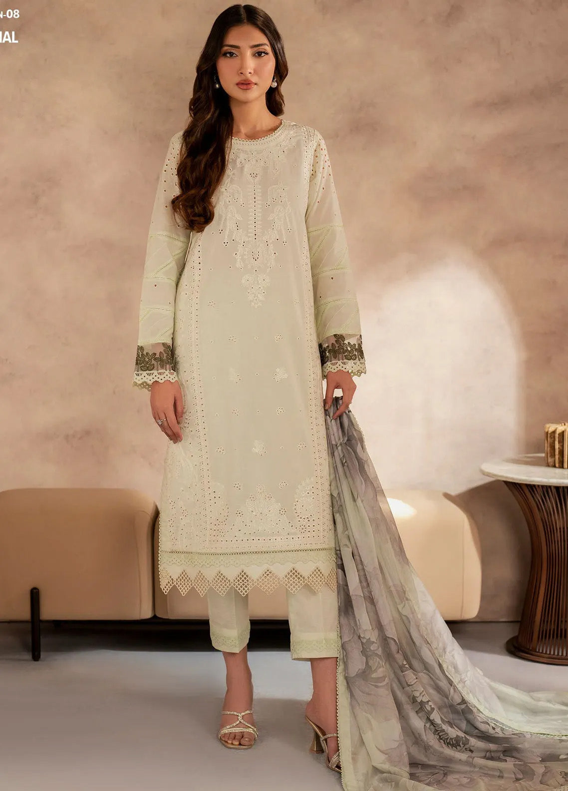 Zarif Embroidered Lawn 3 Piece Unstitched Suit ZF25EL D-08 ROOHAL Zarif Embroidered Lawn 3 Piece Unstitched Suit ZF25EL D-08 ROOHAL