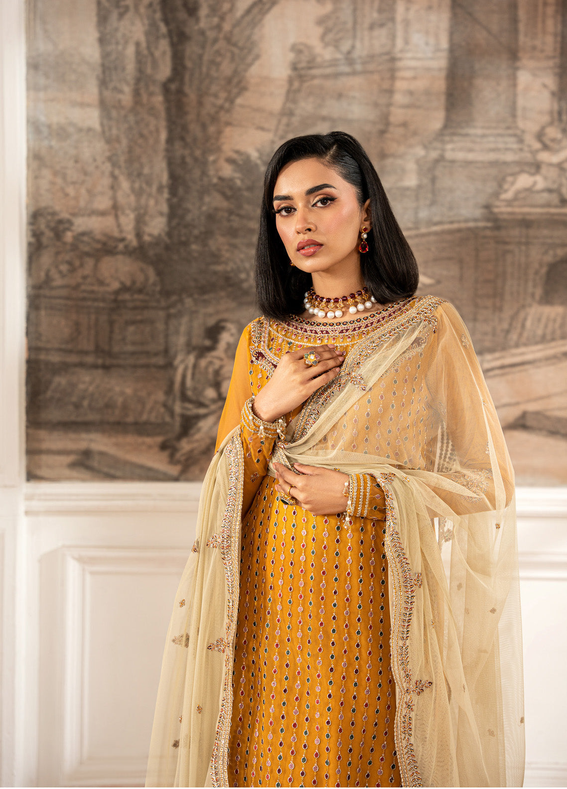 Zarif Embroidered Net 3 Piece Unstitched Suit ZF24FE ZFE-04 ELIZA Zarif Embroidered Net 3 Piece Unstitched Suit ZF24FE ZFE-04 ELIZA