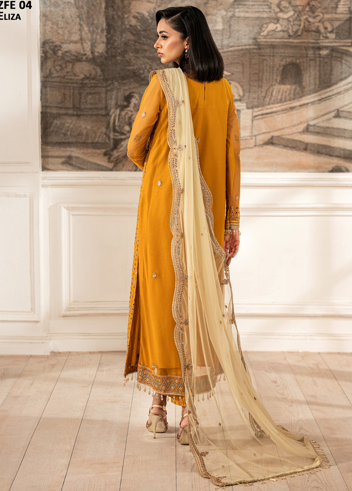 Zarif Embroidered Net 3 Piece Unstitched Suit ZF24FE ZFE-04 ELIZA Zarif Embroidered Net 3 Piece Unstitched Suit ZF24FE ZFE-04 ELIZA