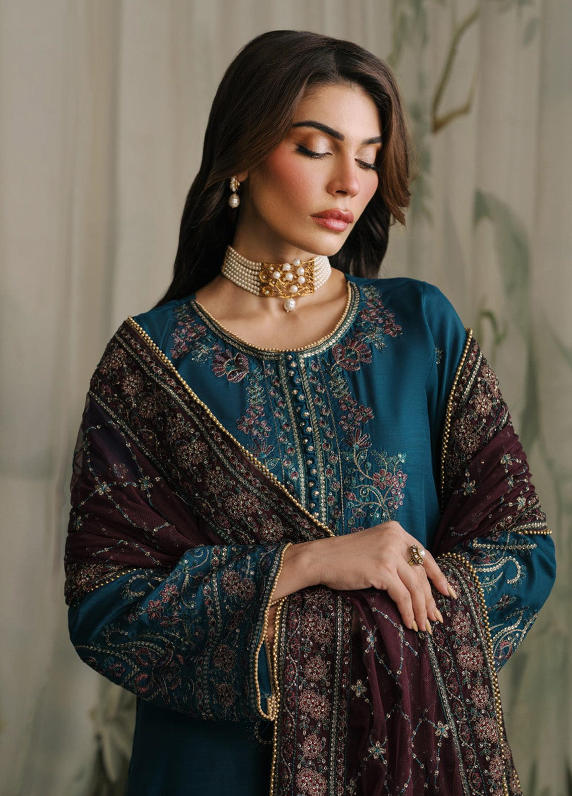 Zarif Embroidered Raw Silk 3 Piece Unstitched Suit ZF24RS ZRF-RW-03 REENA Zarif Embroidered Raw Silk 3 Piece Unstitched Suit ZF24RS ZRF-RW-03 REENA