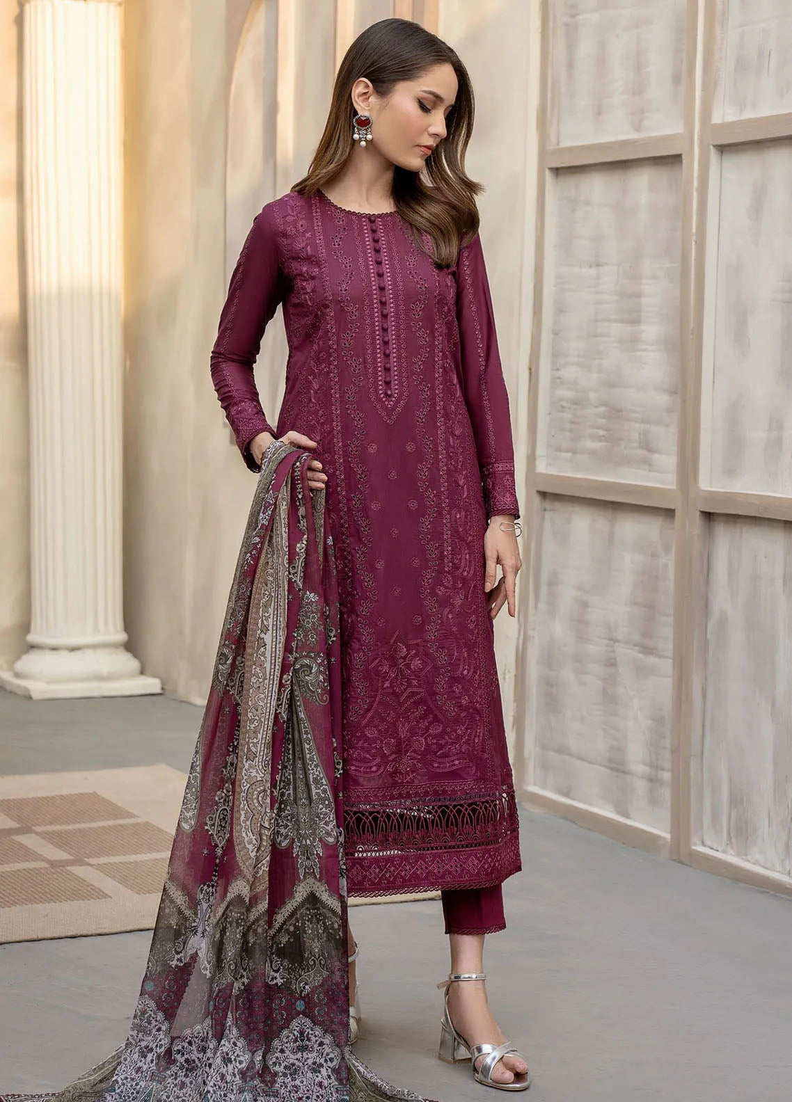 Zarif Festive Embroidered Lawn 3 Piece Unstitched Suit ZF24F ZFL-01 RAHAA Zarif Festive Embroidered Lawn 3 Piece Unstitched Suit ZF24F ZFL-01 RAHAA