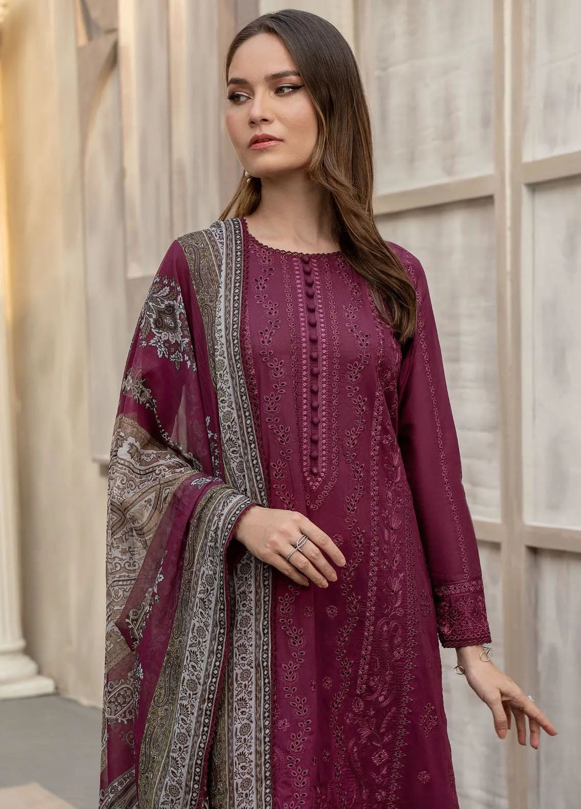 Zarif Festive Embroidered Lawn 3 Piece Unstitched Suit ZF24F ZFL-01 RAHAA Zarif Festive Embroidered Lawn 3 Piece Unstitched Suit ZF24F ZFL-01 RAHAA