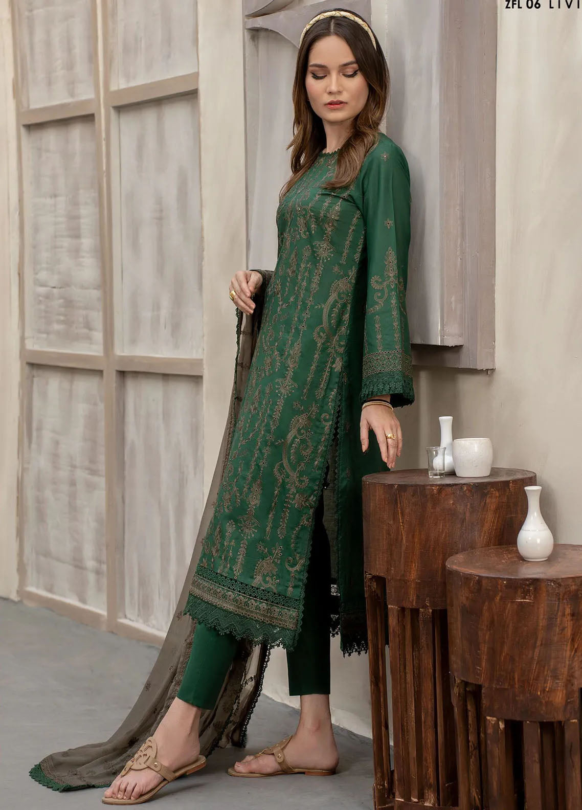 Zarif Festive Embroidered Lawn 3 Piece Unstitched Suit ZF24F ZFL-06 LIVIA Zarif Festive Embroidered Lawn 3 Piece Unstitched Suit ZF24F ZFL-06 LIVIA