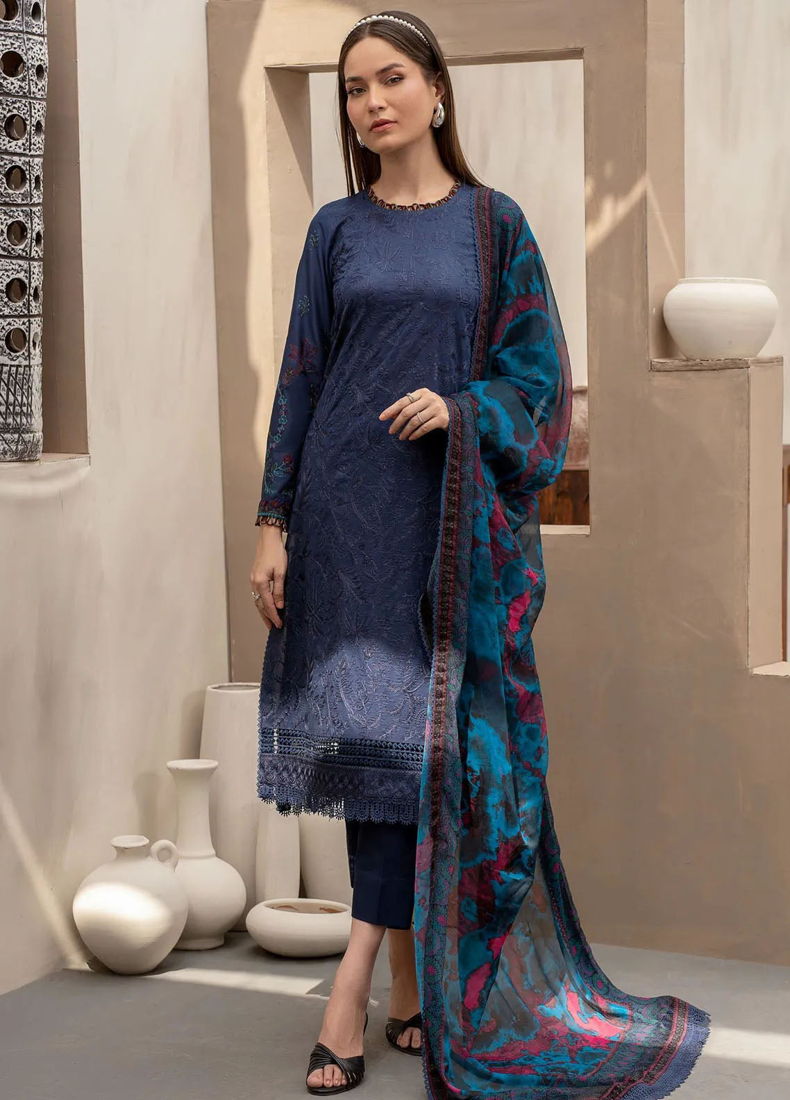 Zarif Festive Embroidered Lawn 3 Piece Unstitched Suit ZF24F ZFL-08 SEEMAL Zarif Festive Embroidered Lawn 3 Piece Unstitched Suit ZF24F ZFL-08 SEEMAL