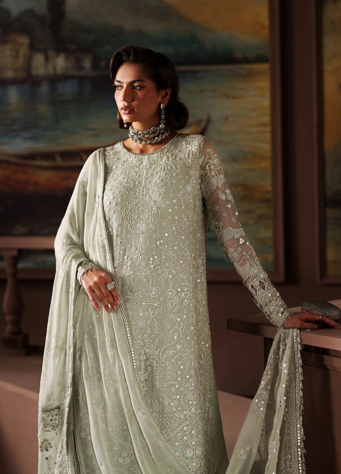 Zarif Premium Embroidered Chiffon 3 Piece Unstitched Suit ZF25SFE D-PRC-02 ETHEL Zarif Premium Embroidered Chiffon 3 Piece Unstitched Suit ZF25SFE D-PRC-02 ETHEL