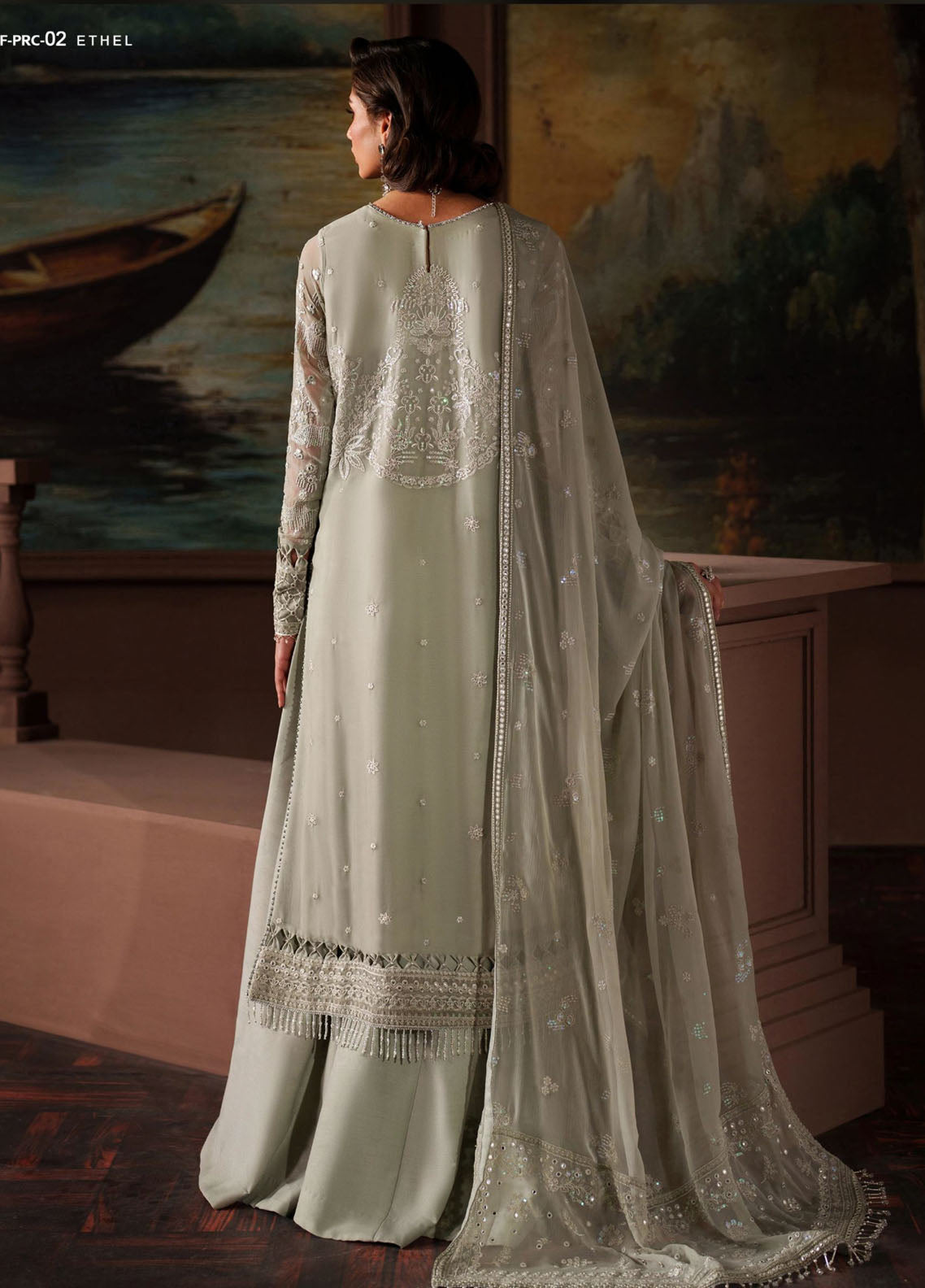 Zarif Premium Embroidered Chiffon 3 Piece Unstitched Suit ZF25SFE D-PRC-02 ETHEL Zarif Premium Embroidered Chiffon 3 Piece Unstitched Suit ZF25SFE D-PRC-02 ETHEL