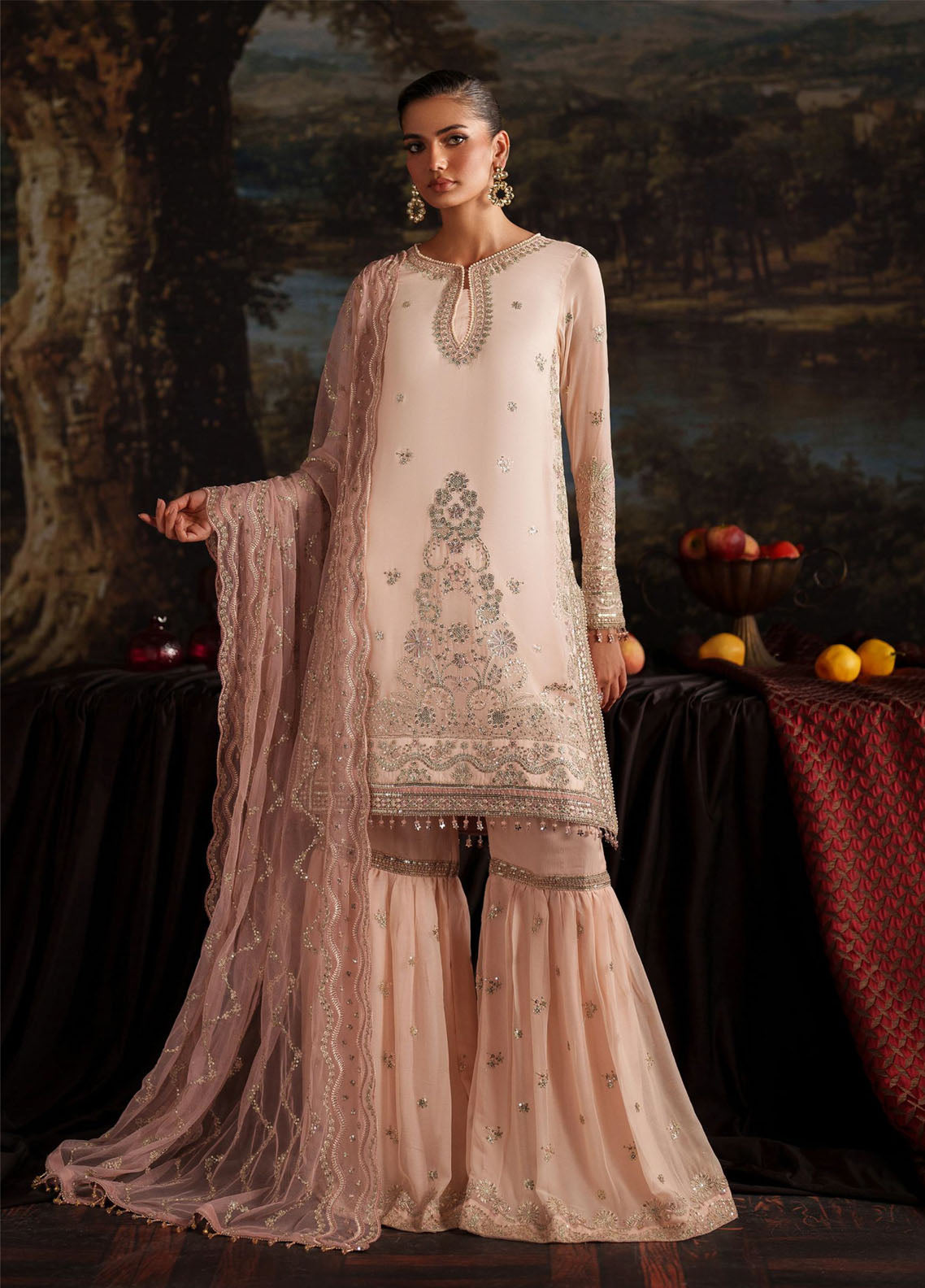 Zarif Premium Embroidered Chiffon 3 Piece Unstitched Suit ZF25SFE D-PRC-08 LUCIA Zarif Premium Embroidered Chiffon 3 Piece Unstitched Suit ZF25SFE D-PRC-08 LUCIA