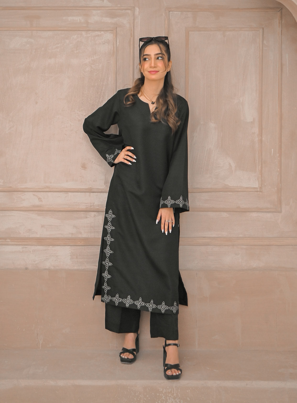 Zauk Embroidered Raw Silk 2 Piece Stitched Suit ZK24RTW D-SMOKY BLACK Zauk Embroidered Raw Silk 2 Piece Stitched Suit ZK24RTW D-SMOKY BLACK