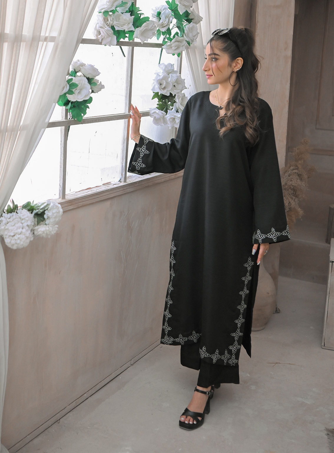 Zauk Embroidered Raw Silk 2 Piece Stitched Suit ZK24RTW D-SMOKY BLACK Zauk Embroidered Raw Silk 2 Piece Stitched Suit ZK24RTW D-SMOKY BLACK