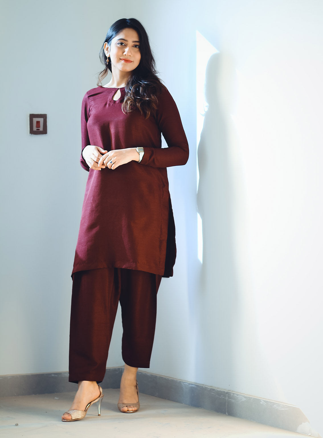Zauk Printed Indian Raw Silk 2 Piece Stitched Suit ZK24RTW D-MAROON Zauk Printed Indian Raw Silk 2 Piece Stitched Suit ZK24RTW D-MAROON