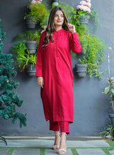 Zauk Printed Malai Georgette 2 Piece Stitched Suit ZK24RTW D-RED