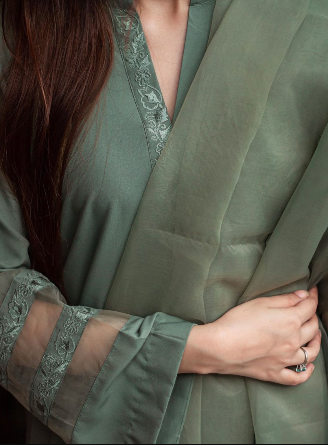 Zauk Printed Malai Georgette 3 Piece Stitched Suit ZK24RTW D-OLIVE GREEN Zauk Printed Malai Georgette 3 Piece Stitched Suit ZK24RTW D-OLIVE GREEN