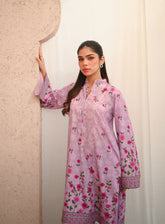 Zauk Printed Wrinkle Free Crepe 2 Piece Stitched Suit ZK24PE D-ROSE QUARTZ