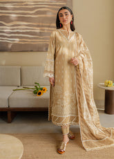 Zellbury Chikankari Embroidered Cotton 3 Piece Unstitched Suit WUC24E30708