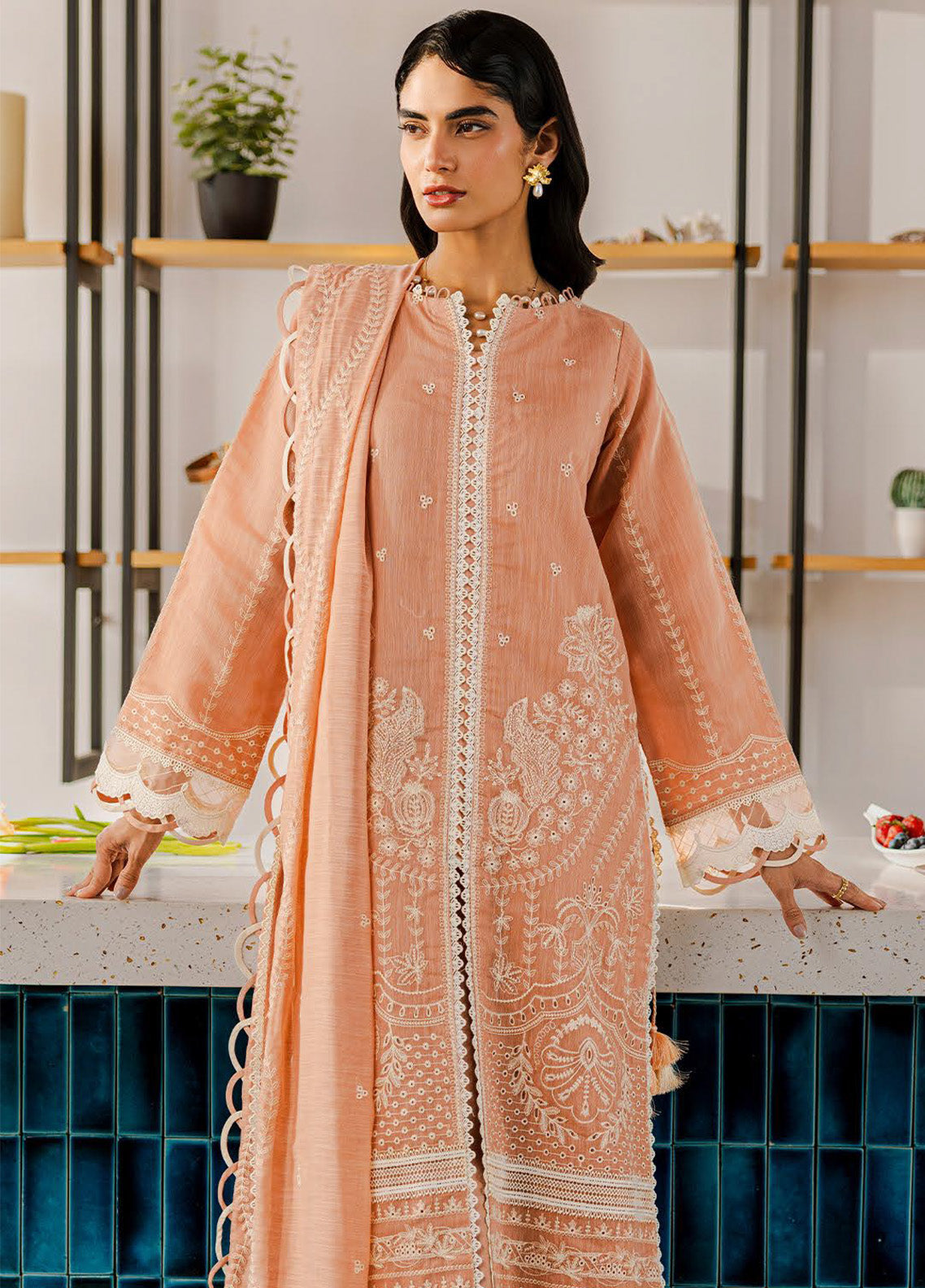 Zellbury Chikankari Lawn 3 Piece Unstitched Suit WUS25E30803 Zellbury Chikankari Lawn 3 Piece Unstitched Suit WUS25E30803