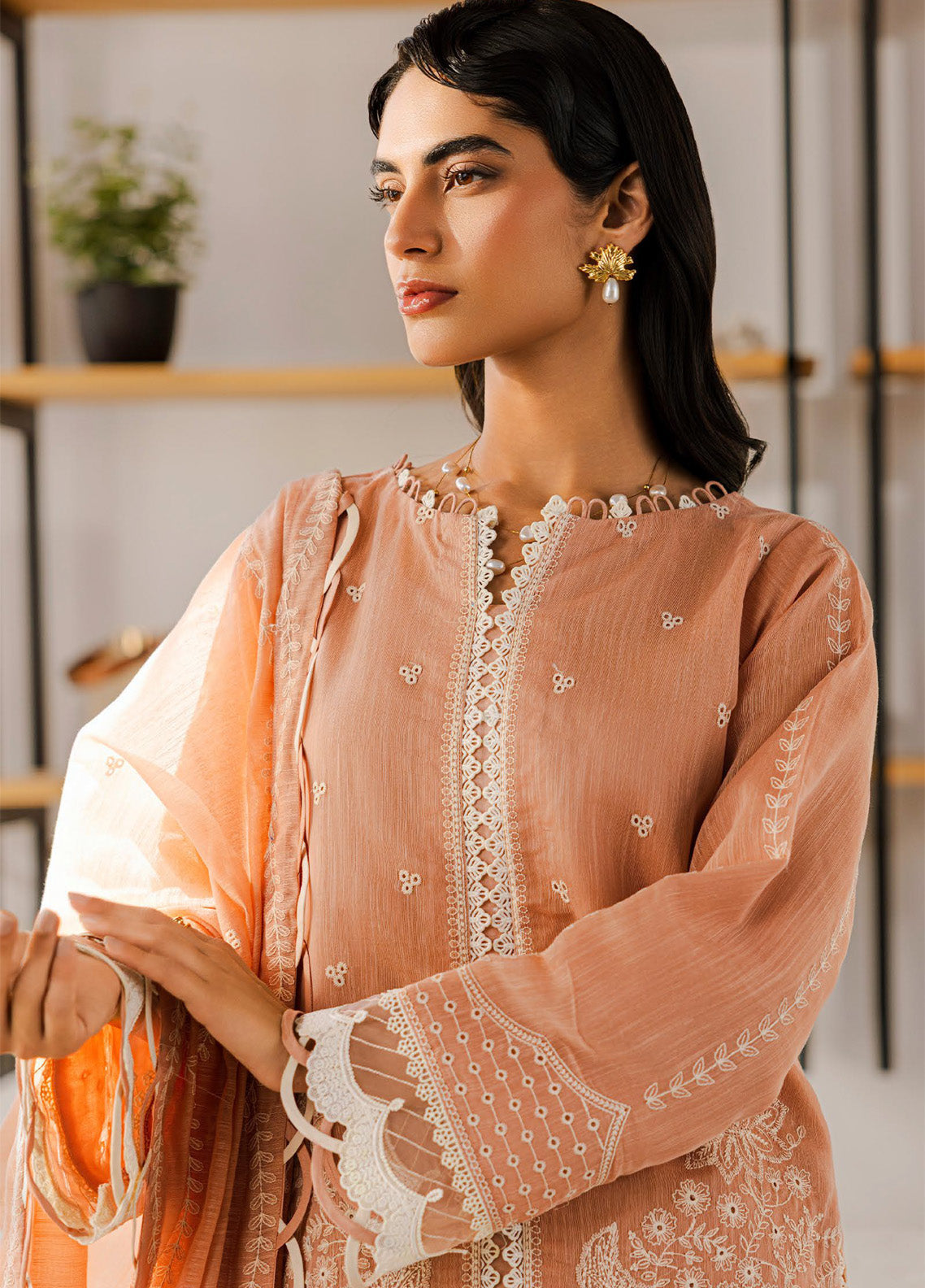 Zellbury Chikankari Lawn 3 Piece Unstitched Suit WUS25E30803 Zellbury Chikankari Lawn 3 Piece Unstitched Suit WUS25E30803