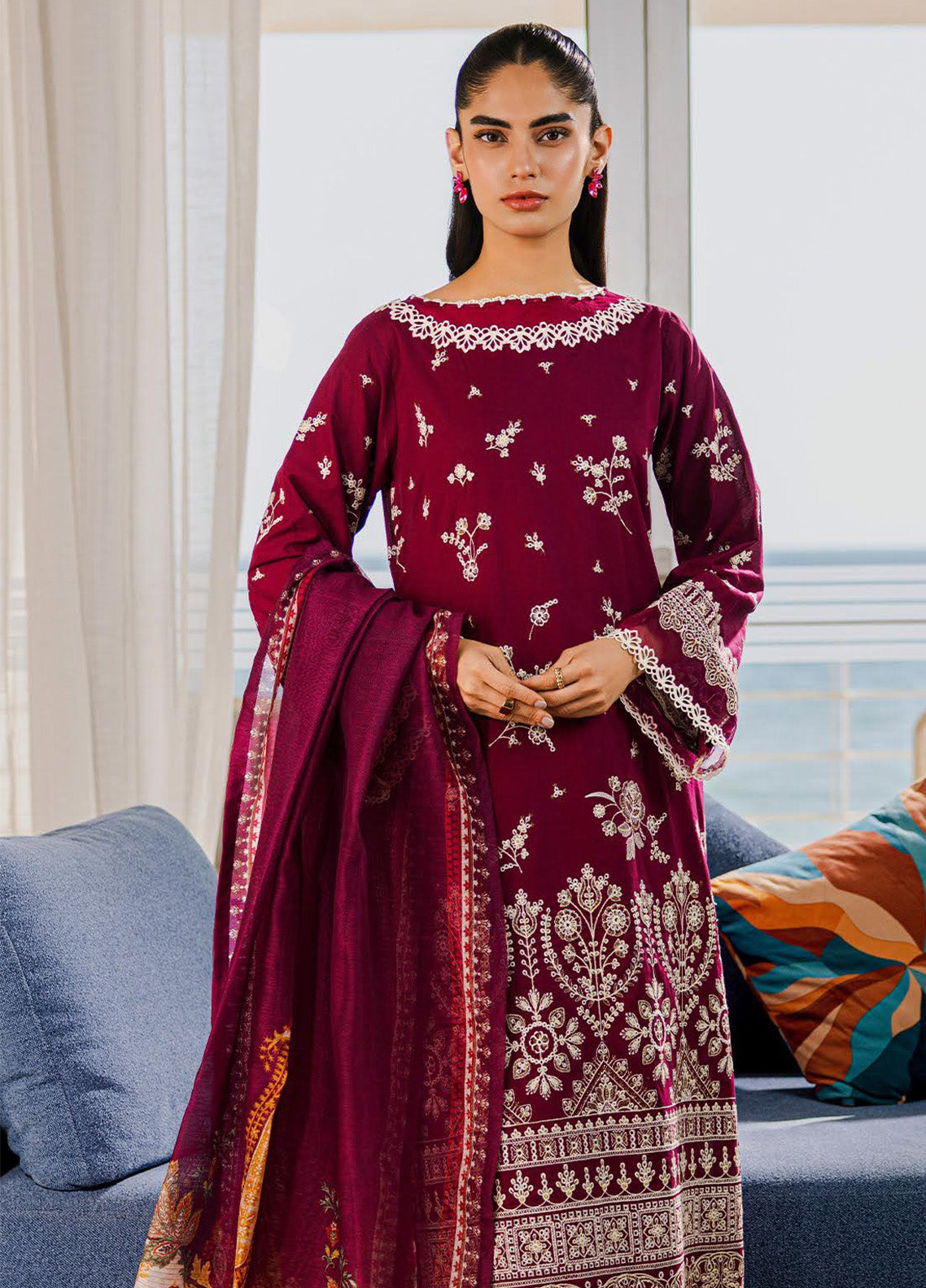 Zellbury Chikankari Lawn 3 Piece Unstitched Suit WUS25E30810 Zellbury Chikankari Lawn 3 Piece Unstitched Suit WUS25E30810