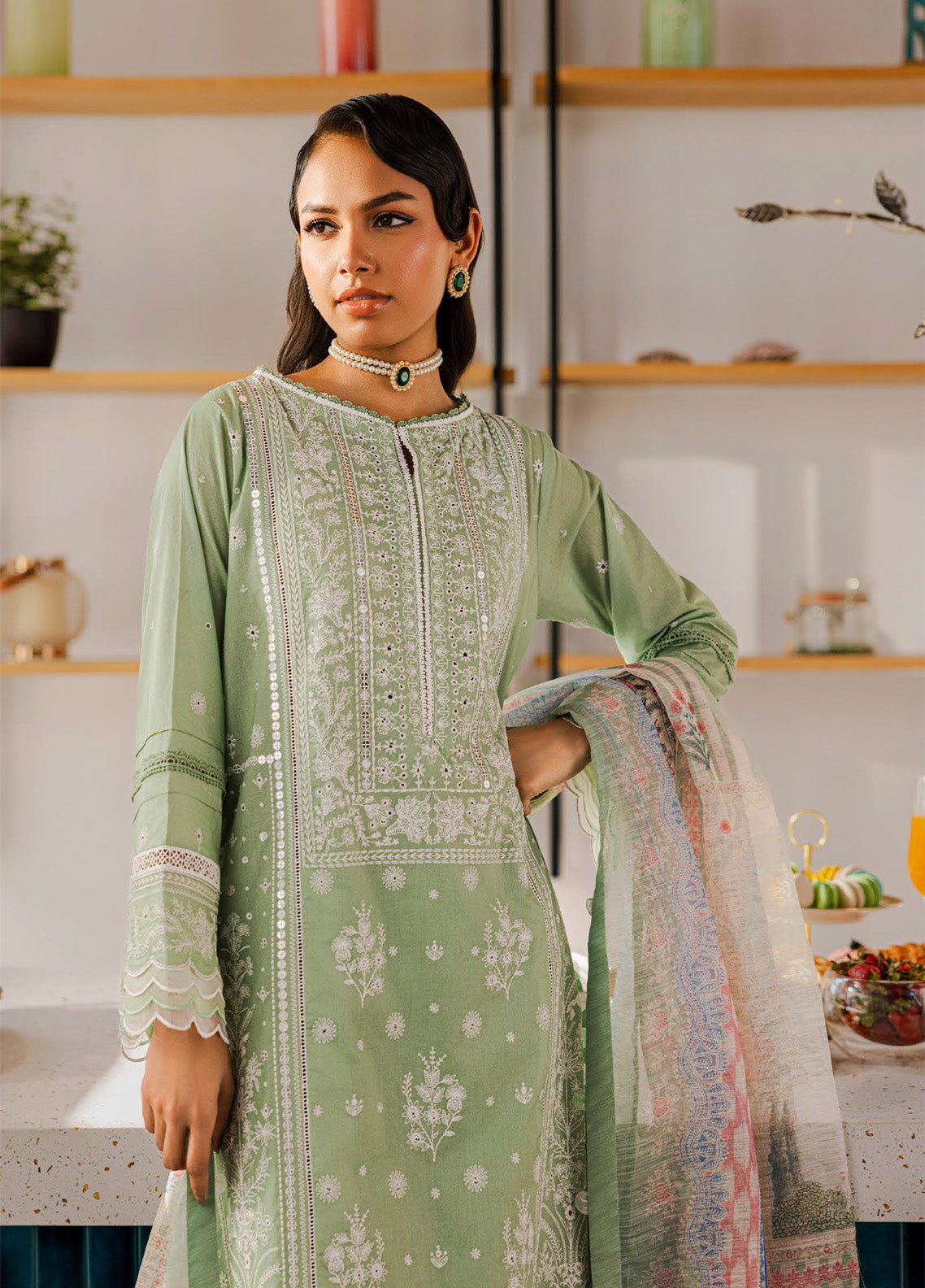 Zellbury Chikankari Lawn 3 Piece Unstitched Suit WUS25E30812 Zellbury Chikankari Lawn 3 Piece Unstitched Suit WUS25E30812