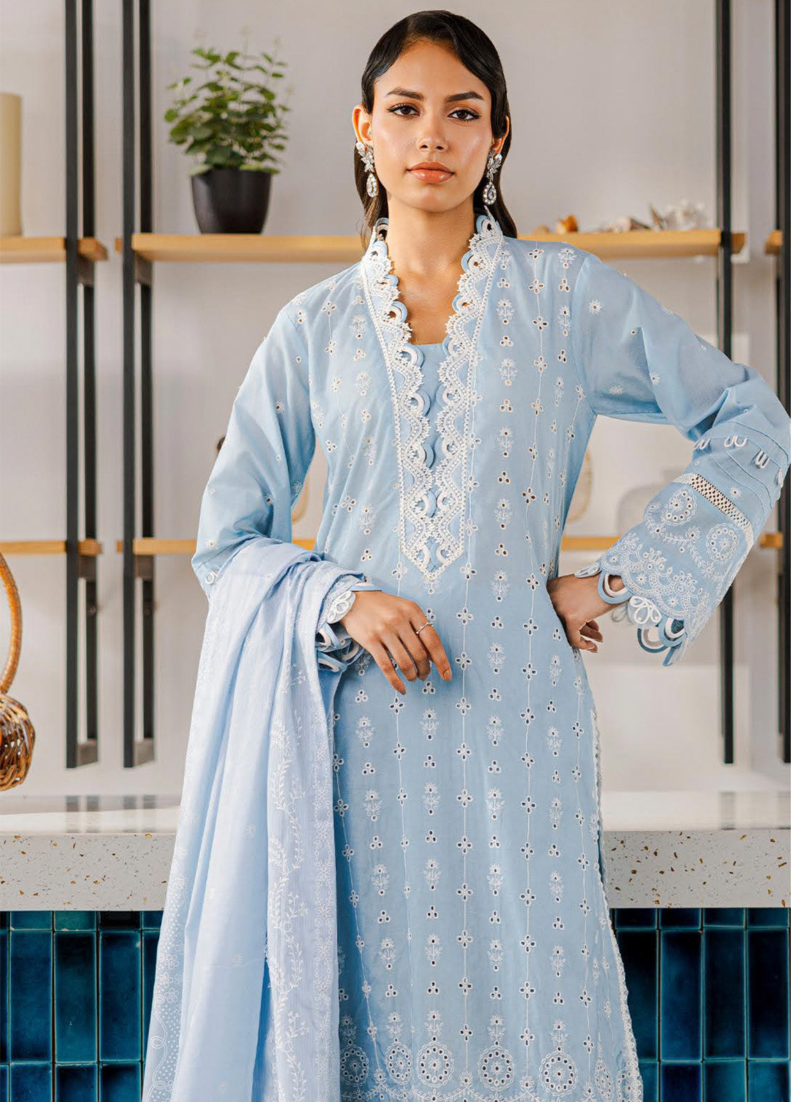 Zellbury Chikankari Lawn 3 Piece Unstitched Suit WUS25E30814 Zellbury Chikankari Lawn 3 Piece Unstitched Suit WUS25E30814