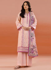 Zellbury Dyed Embroidered Cotton 3 Piece Unstitched Suit WUC25E30062