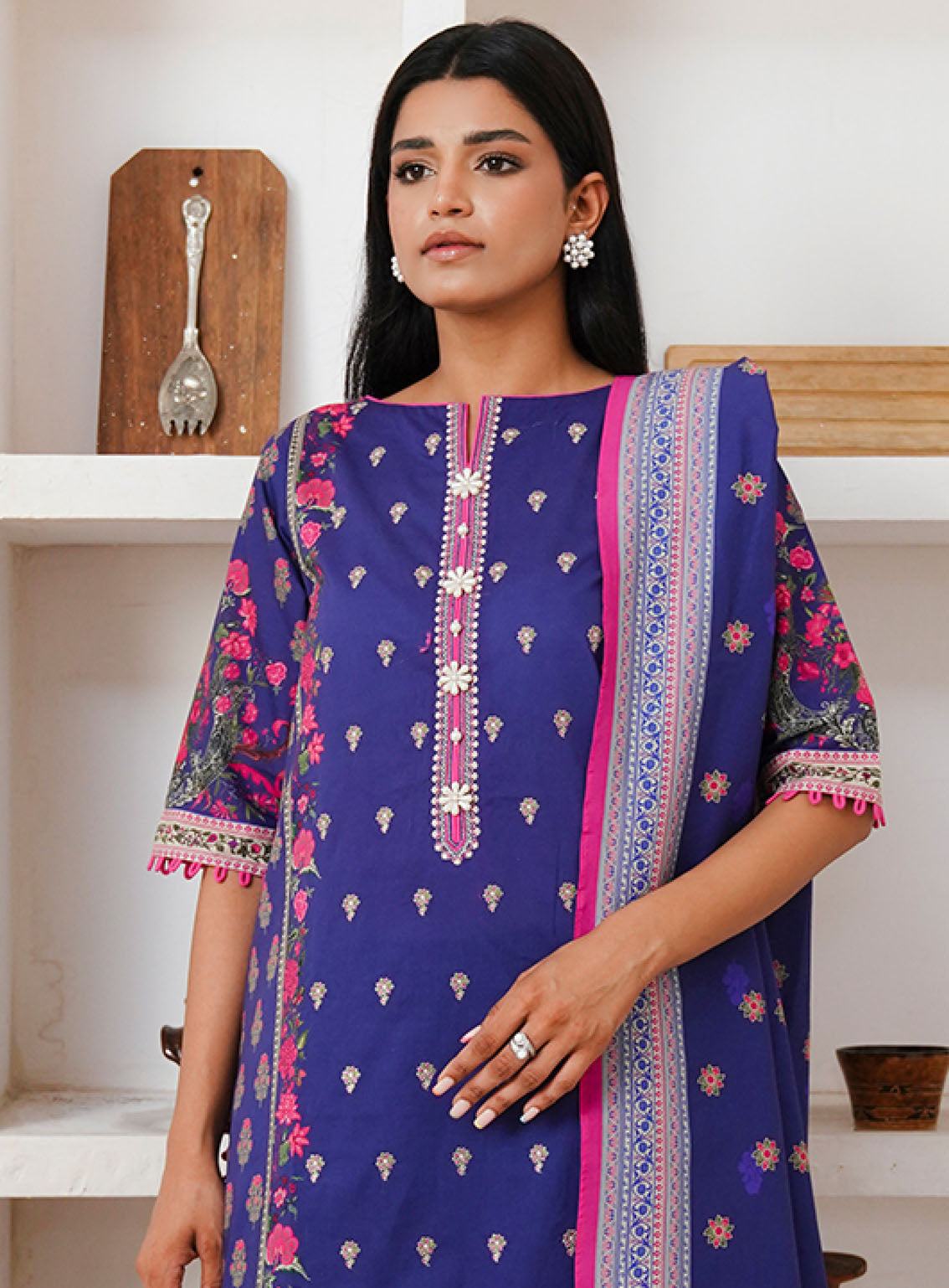 Zellbury Embroidered Cambric 2 Piece Unstitched Suit WUC24E20110 Zellbury Embroidered Cambric 2 Piece Unstitched Suit WUC24E20110