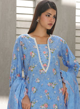 Zellbury Embroidered Cambric 3 Piece Unstitched Suit WUC24E30068