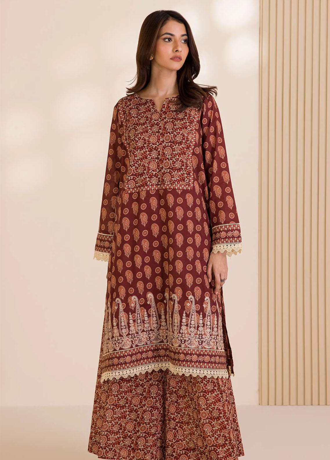 Zellbury Embroidered Cotton 2 Piece Unstitched Suit WUC25E20012 Zellbury Embroidered Cotton 2 Piece Unstitched Suit WUC25E20012
