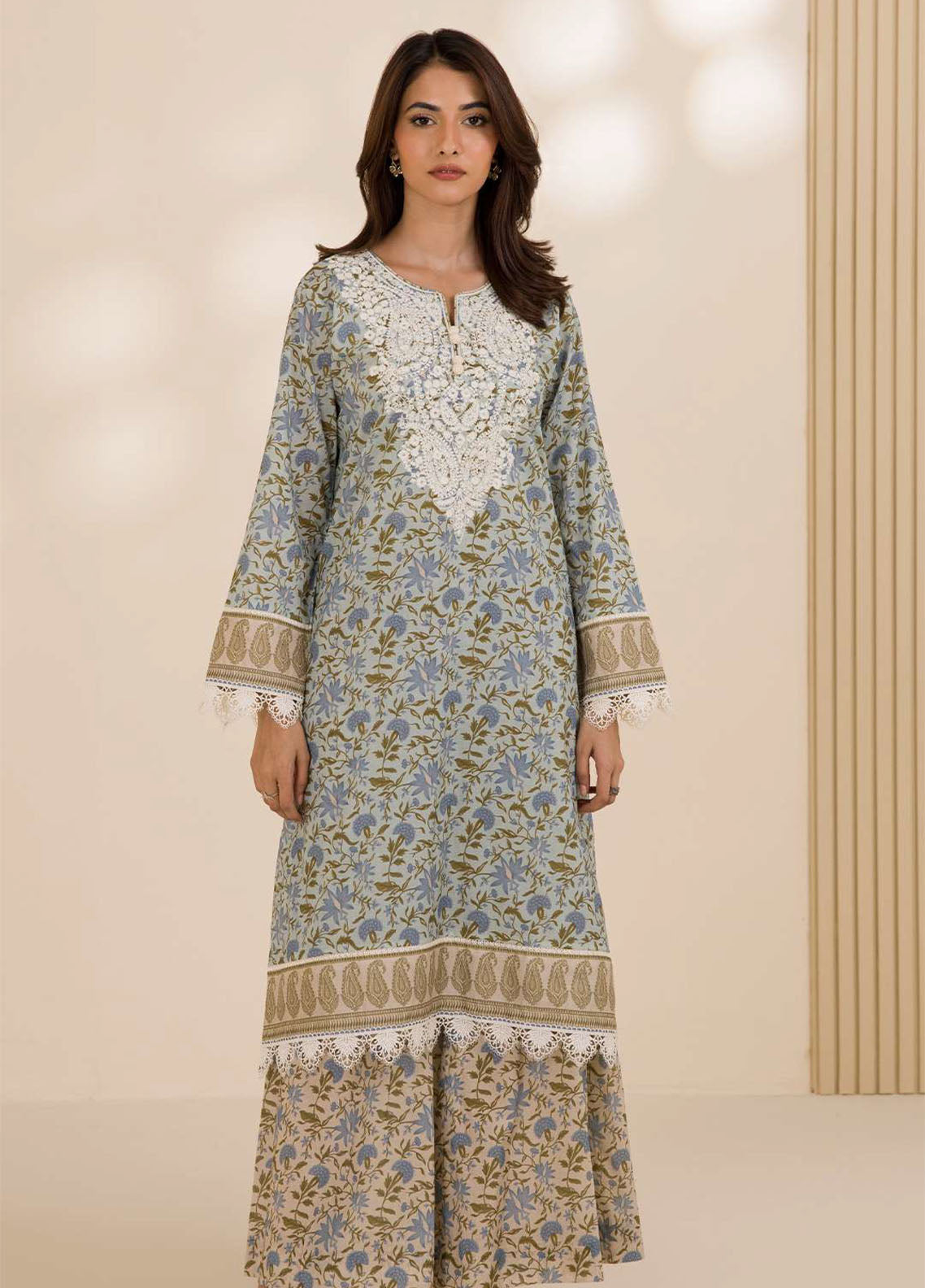 Zellbury Embroidered Cotton 2 Piece Unstitched Suit WUC25E20015 Zellbury Embroidered Cotton 2 Piece Unstitched Suit WUC25E20015