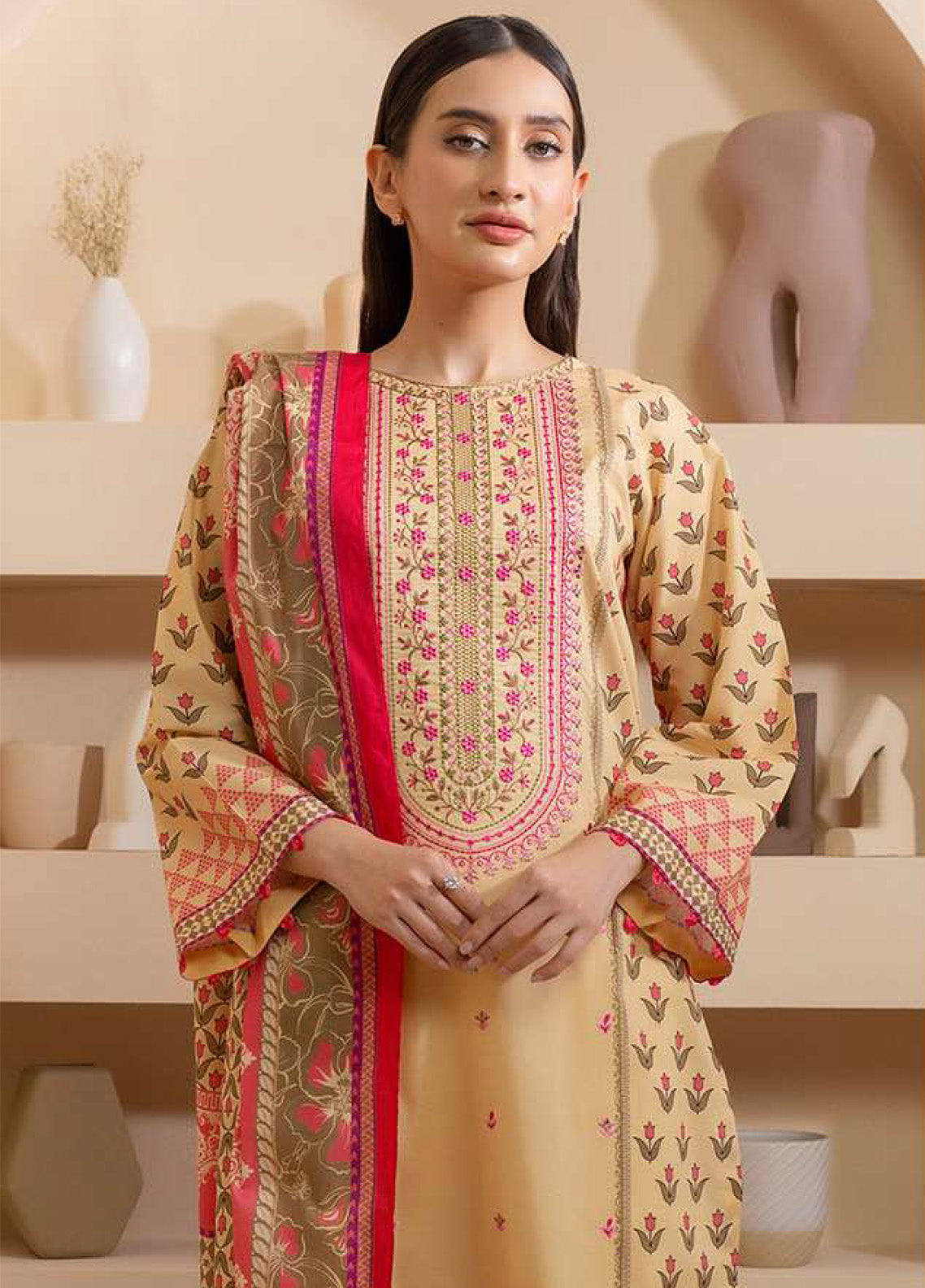 Zellbury Embroidered Lawn 3 Piece Unstitched Suit WUS25E30278 Zellbury Embroidered Lawn 3 Piece Unstitched Suit WUS25E30278