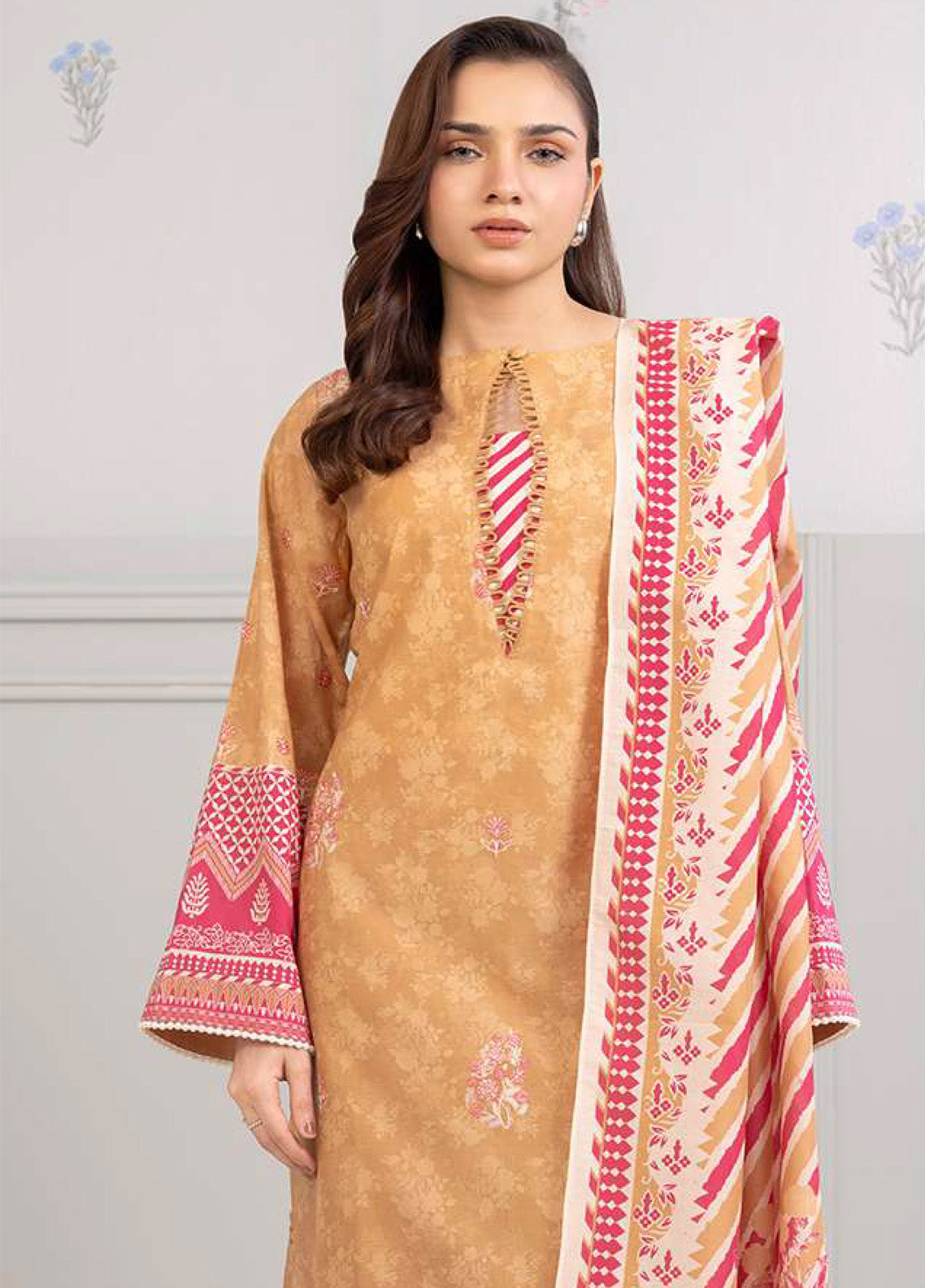 Zellbury Embroidered Lawn 3 Piece Unstitched Suit WUS25E30401 Zellbury Embroidered Lawn 3 Piece Unstitched Suit WUS25E30401