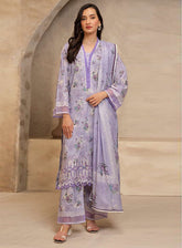 Zellbury Essential Embroidered Lawn 3 Piece Unstitched Suit WUS25E30063