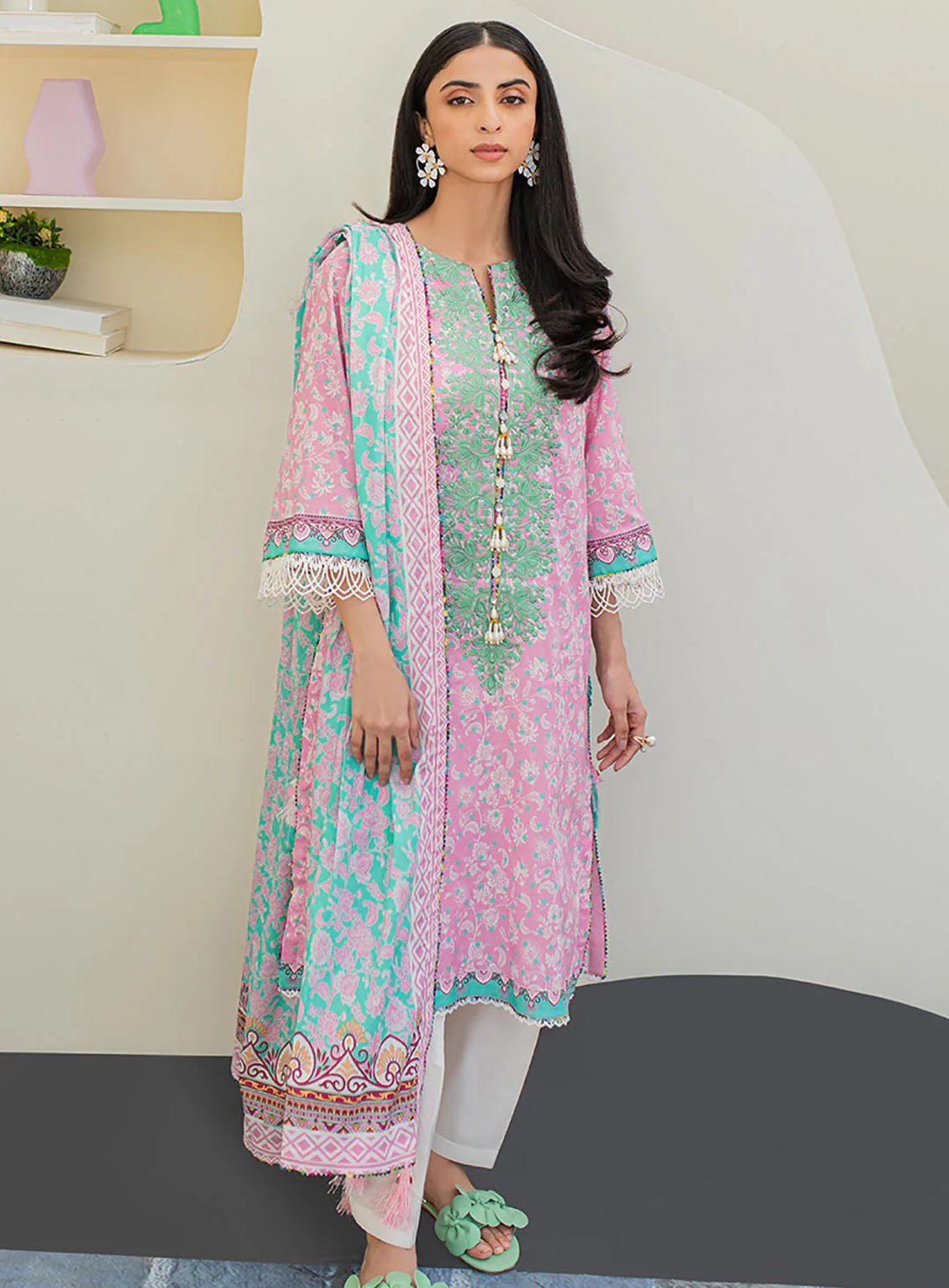 Zellbury Essential Printed Embroidered Lawn 2 Piece Unstitched Suit WUS24E21175 Zellbury Essential Printed Embroidered Lawn 2 Piece Unstitched Suit WUS24E21175