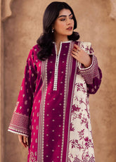 Zellbury Essential Printed Khaddar 3 Piece Unstitched Suit WUW24X30191