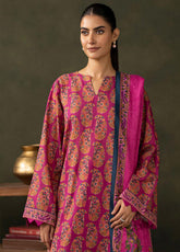Zellbury Essential Printed Khaddar 3 Piece Unstitched Suit WUW24X30287