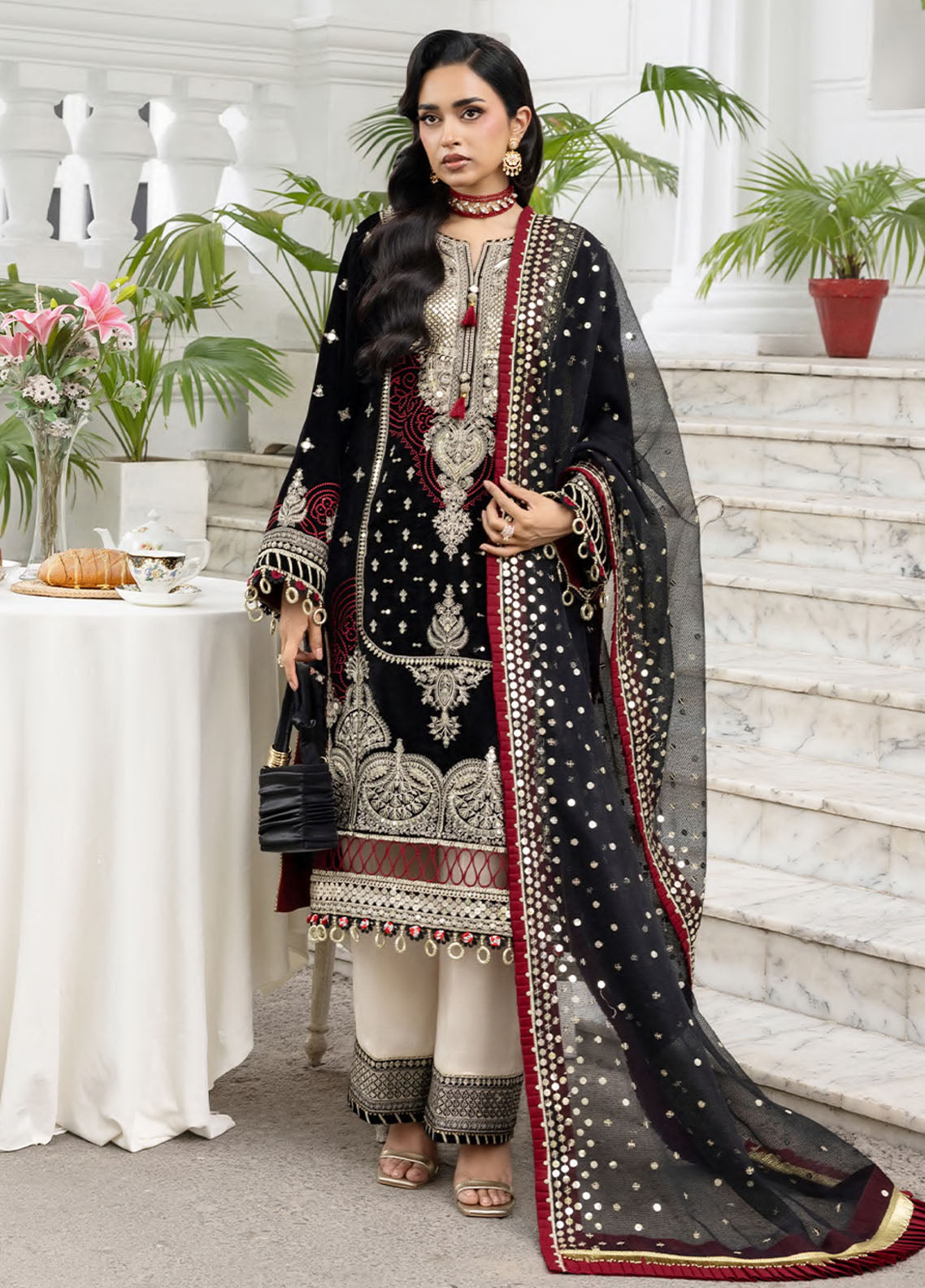 Zellbury Luxury Embroidered Organza 3 Piece Unstitched Suit WULC25E34196 Zellbury Luxury Embroidered Organza 3 Piece Unstitched Suit WULC25E34196