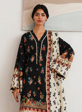 Zellbury Printed Cambric 3 Piece Unstitched Suit WUC24X30138