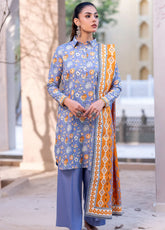 Zellbury Printed Cotail 3 Piece Unstitched Suit WUW24X30534